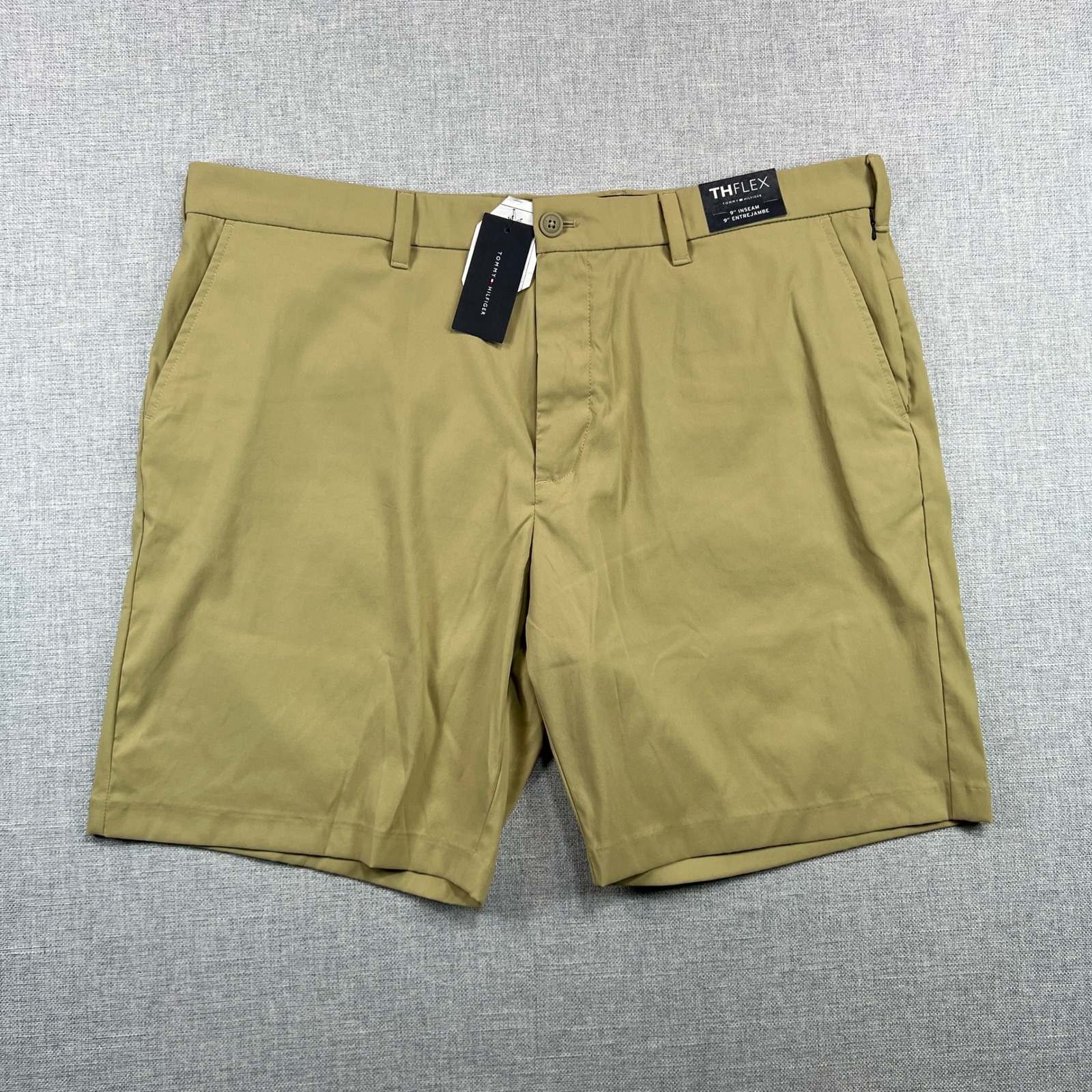 Tommy Hilfiger Th Flex Golf Chino Shorts Mens Size 40 X 9" Inseam Khaki New Nwt